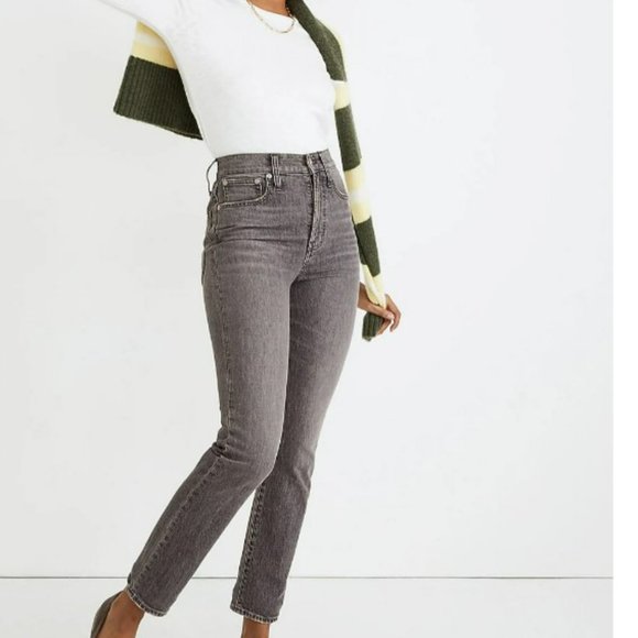 Madewell The Tall Perfect Vintage Ankle Jean in Dennison Wash Gray size 28T - Picture 1 of 13